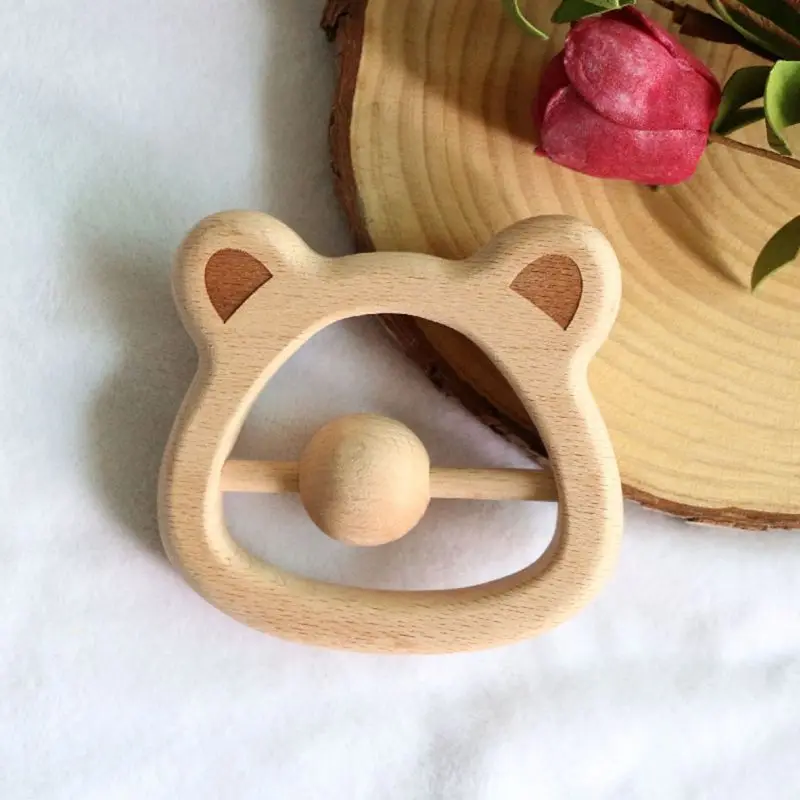 Baby Teething Wooden Rattle Cartoon Bear Head Chewing Teether Newborn Nursing Toys Shower Gift
Baby Teething Wooden Rattle Cartoon Bear Head Chewing Teether Newborn Nursing Toys Shower Gift