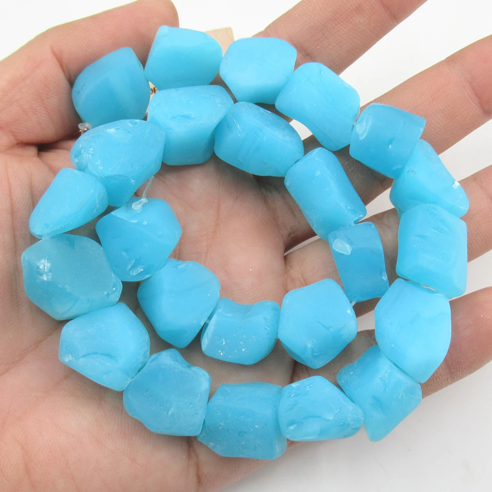 APDGG Blue Glass Quartz Rough Frosted Nugget Loose Beads 15.5" Jewelry Making DIY
APDGG Blue Glass Quartz Rough Frosted Nugget Loose Beads 15.5" Jewelry Making DIY