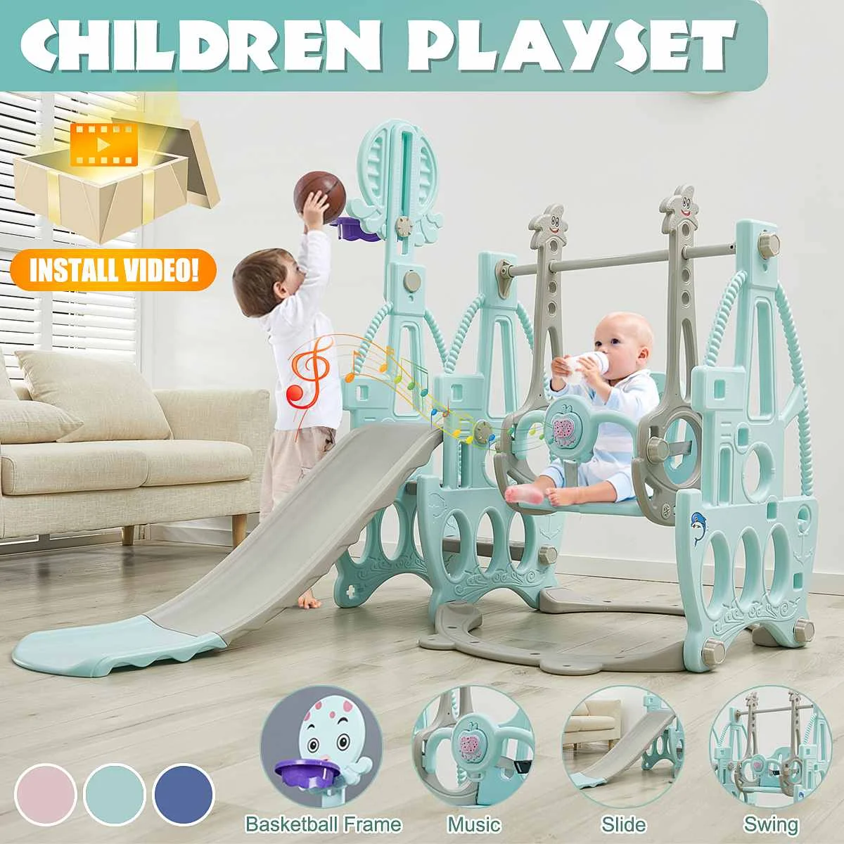 3in1 Children's Sliding Board Children's Slide for Home Kids Outdoor Swing and Slide Sets Plastic Slide Playground Slide Garden
3in1 Children's Sliding Board Children's Slide for Home Kids Outdoor Swing and Slide Sets Plastic Slide Playground Slide Garden