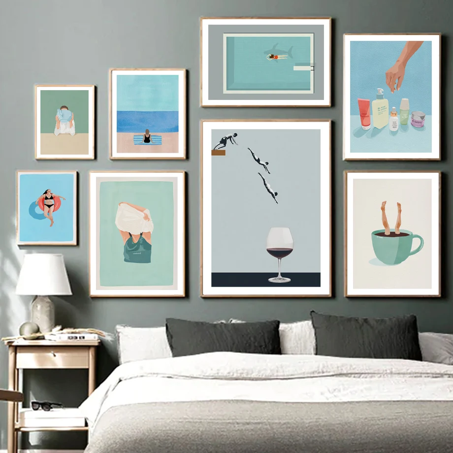 Abstract Nordic Poster Beach Sea Diving Wine Glass Coffee Cup Swim Wall Art Print Canvas Decor Pictures For Living RoomPainting
Abstract Nordic Poster Beach Sea Diving Wine Glass Coffee Cup Swim Wall Art Print Canvas Decor Pictures For Living RoomPainting