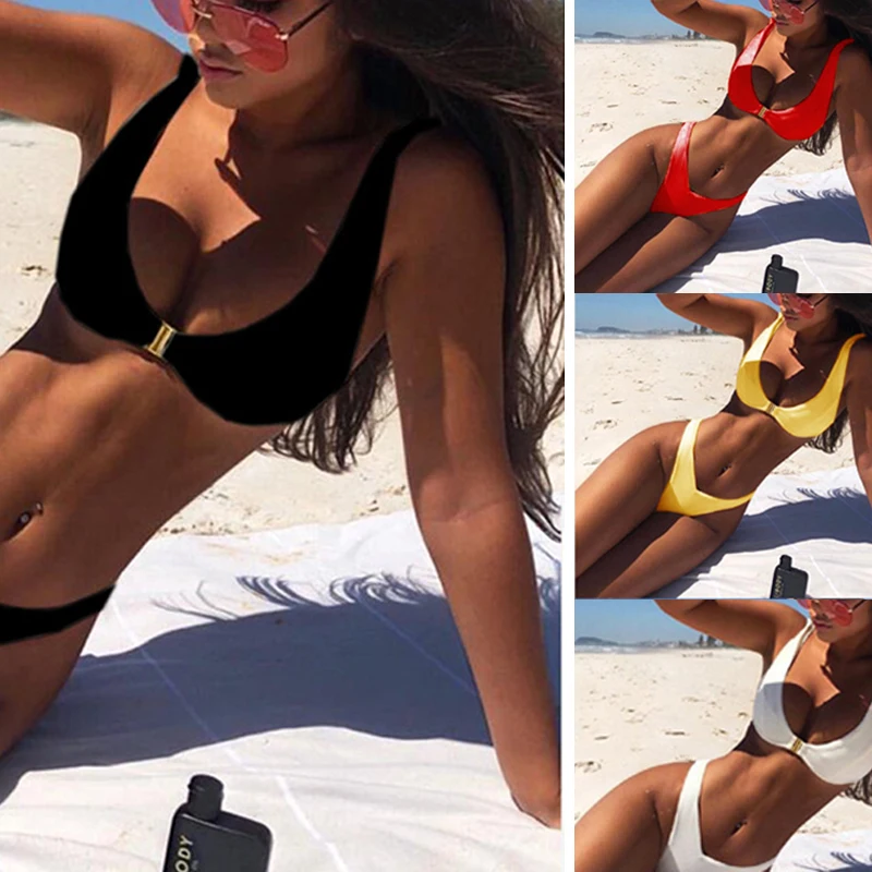 2 Piece Set Swimsuit Gold Buckle Bikini Split Swimwear Women Suit High Waist Bikini Sexy Invisible Chest Sticker Beach
2 Piece Set Swimsuit Gold Buckle Bikini Split Swimwear Women Suit High Waist Bikini Sexy Invisible Chest Sticker Beach