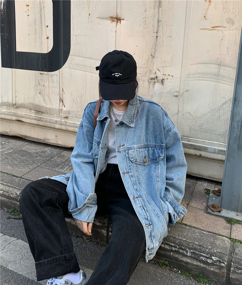 2021 spring new wild Korean loose solid color single-breasted POLO collar tooling top clothes denim jacket women
2021 spring new wild Korean loose solid color single-breasted POLO collar tooling top clothes denim jacket women