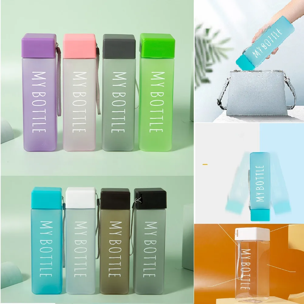450ML Portable Outdoor Sports Water Bottles Simple Personality Handy Cup Square Frosted Plastic Matte Water Cup With Rope
450ML Portable Outdoor Sports Water Bottles Simple Personality Handy Cup Square Frosted Plastic Matte Water Cup With Rope