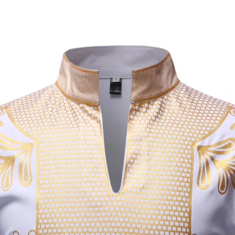 Autumn African Dashiki for Men Stand Collar Long Sleeve Shirt Riche Bazin Hot Stamping Tops Casual Fall Nigeian Clothing Man
Autumn African Dashiki for Men Stand Collar Long Sleeve Shirt Riche Bazin Hot Stamping Tops Casual Fall Nigeian Clothing Man