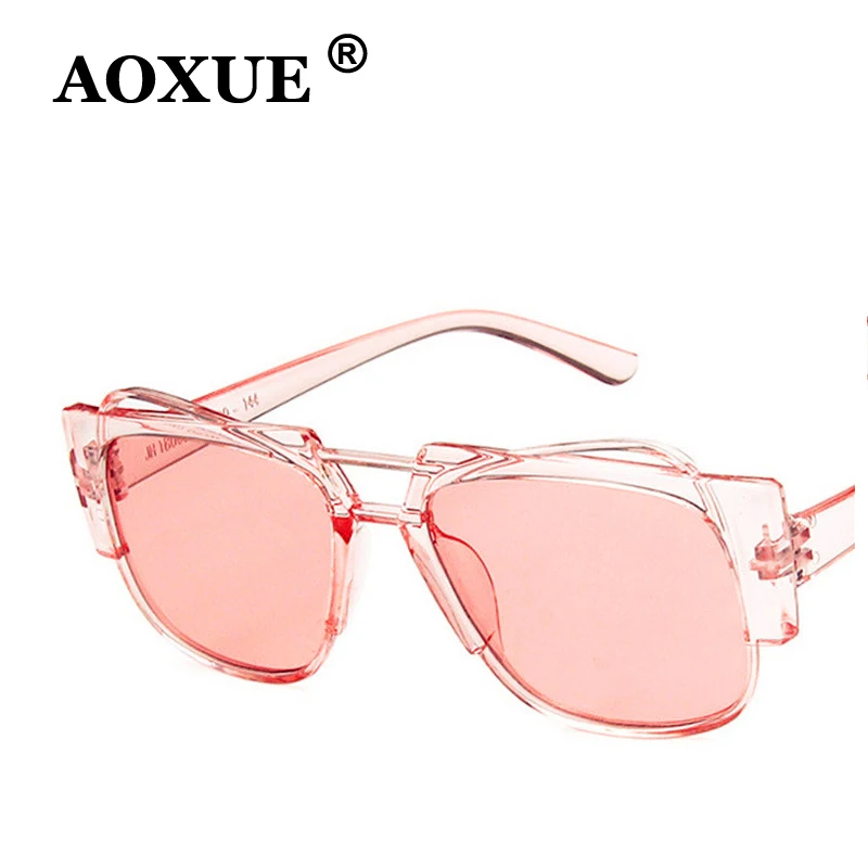 Фото AOXUE милые винтажные розовые солнцезащитные очки для женщин и мужчин роскошные