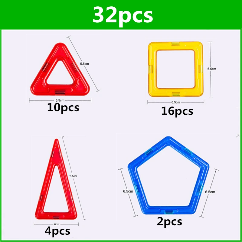32 PCS standard size magnetic building blocks Model Building Toys Brick designer Enlighten Bricks magnetic toys
32 PCS standard size magnetic building blocks Model Building Toys Brick designer Enlighten Bricks magnetic toys