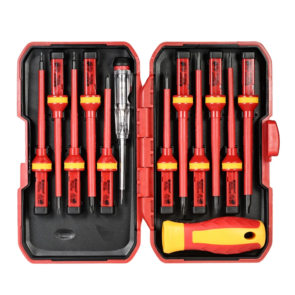 NESCH 13pcs Professional High Precision Impact Torx Screwdriver Set Plug-pull tip Insulated Electric Screwdriver Torx Bit Set
NESCH 13pcs Professional High Precision Impact Torx Screwdriver Set Plug-pull tip Insulated Electric Screwdriver Torx Bit Set