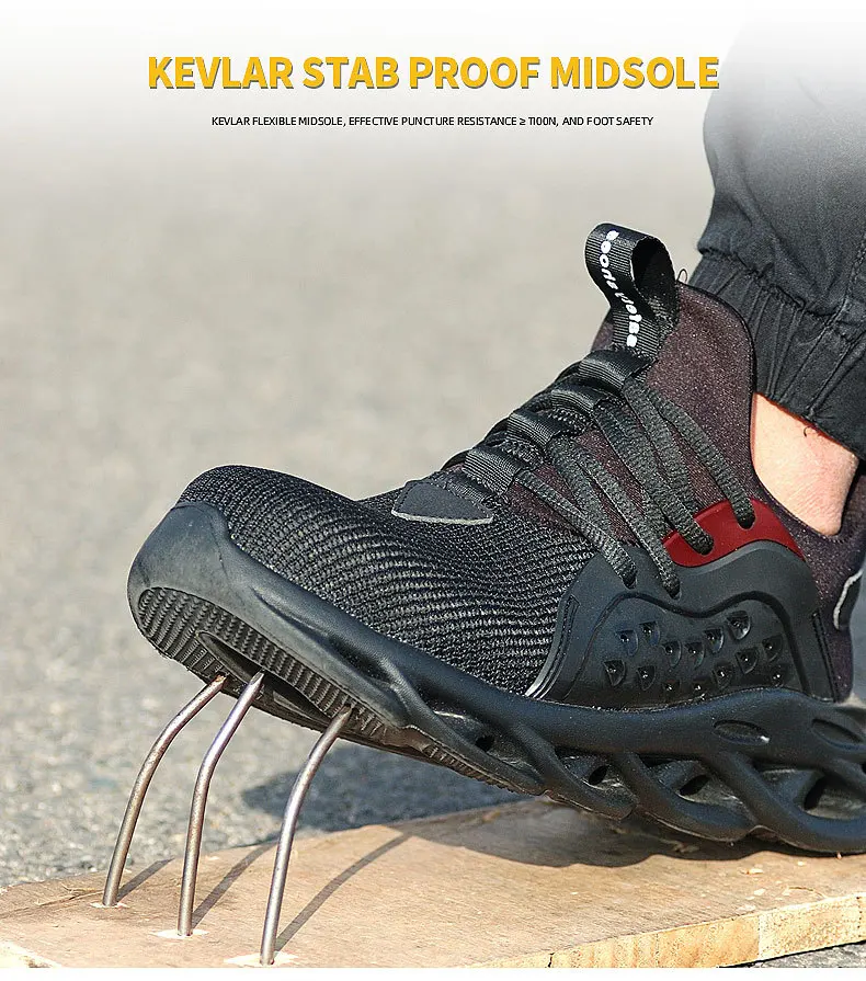 Light Insulation Men's Safety Shoes Anti Smashing Steel Toe Flying Woven Surface Safety Shoes Kailaf Midsole Anti Stab Work Shoe
Light Insulation Men's Safety Shoes Anti Smashing Steel Toe Flying Woven Surface Safety Shoes Kailaf Midsole Anti Stab Work Shoe
