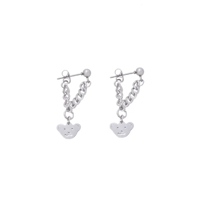 Minimalist Hip Hop Silver Color Bear Earrings for Women Cute Chunky Cuban Link Chain Long Dangle Earrings Party Jewelry Brincos
Minimalist Hip Hop Silver Color Bear Earrings for Women Cute Chunky Cuban Link Chain Long Dangle Earrings Party Jewelry Brincos