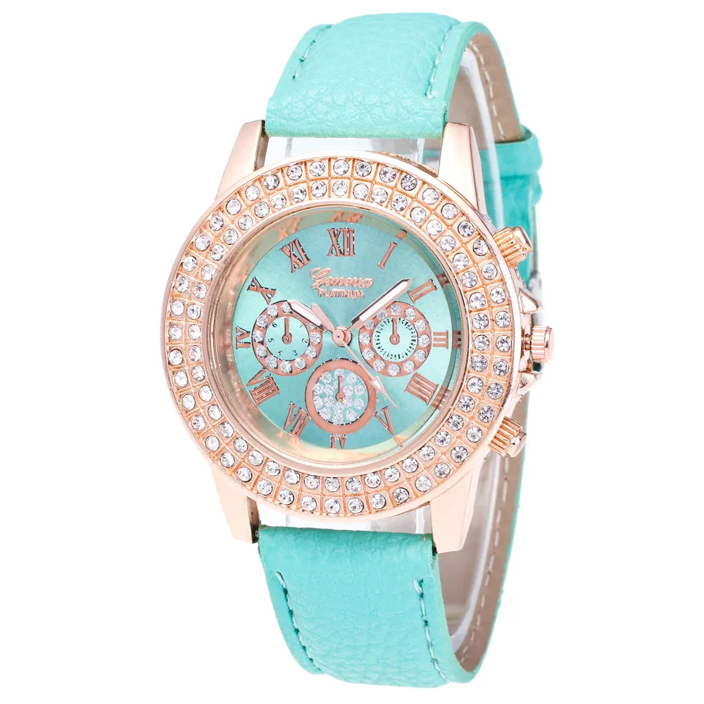 Luxury High End Women Quartz WristWatch Candy Color Inlaid Diamond Female Leather Strap Wrist Watch reloj mujer
Luxury High End Women Quartz WristWatch Candy Color Inlaid Diamond Female Leather Strap Wrist Watch reloj mujer