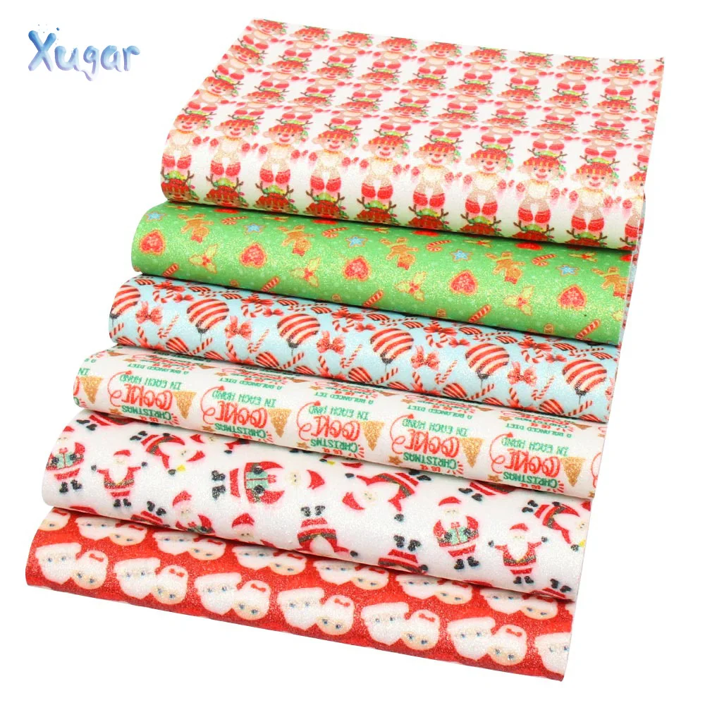 Xugar 6 шт./компл. 22*30 см на Рождество с блестками леопардовая искусственная