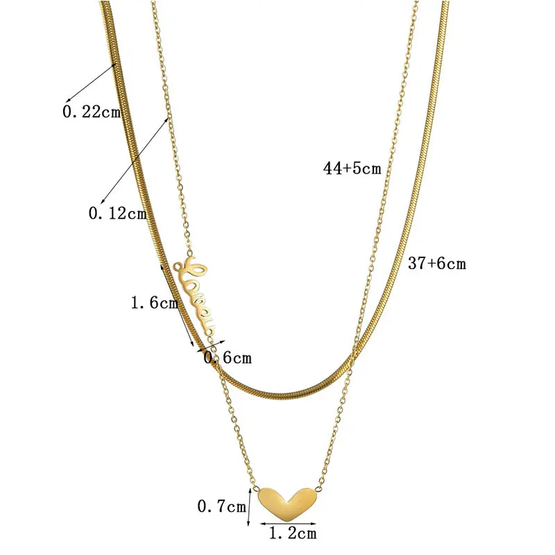 1PC Heart Love Shape Necklace Choker Two Layer Titanium Steel Gift Women Girls Fashion Sweet Party Jewelry Clavicle Chain
1PC Heart Love Shape Necklace Choker Two Layer Titanium Steel Gift Women Girls Fashion Sweet Party Jewelry Clavicle Chain