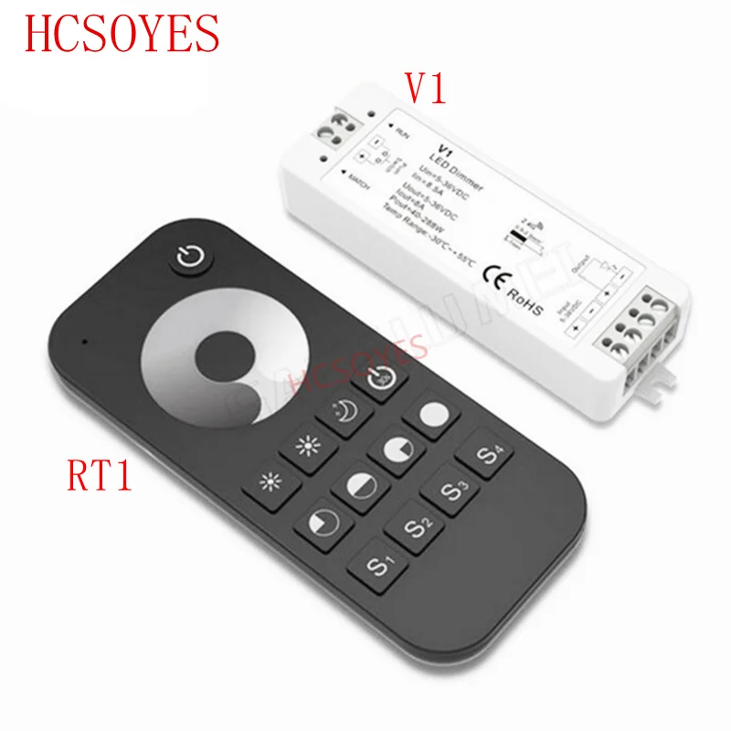 V1 + RT1 DC5V-36V беспроводной 2 4G RF сенсорный светодиодный диммер контроллер для 5050 3528