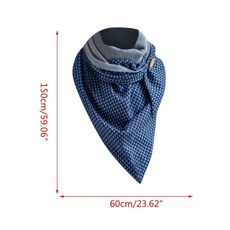 Women Winter Warm Large Triangle Scarf Thermal Shawl Wrap Blanket with Button 
Women Winter Warm Large Triangle Scarf Thermal Shawl Wrap Blanket with Button