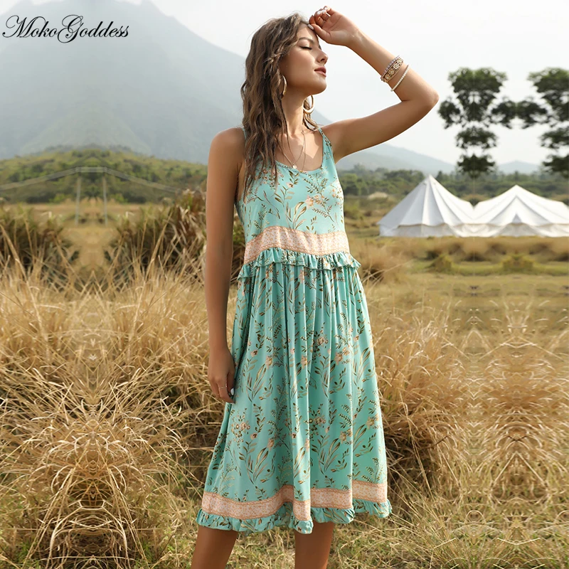Moko Goddess 2020 New Summer Spaghetti Strap Dress Women Sleeveless Ruffles Print O-neck Streetwear Mid Calf Dress
Moko Goddess 2020 New Summer Spaghetti Strap Dress Women Sleeveless Ruffles Print O-neck Streetwear Mid Calf Dress