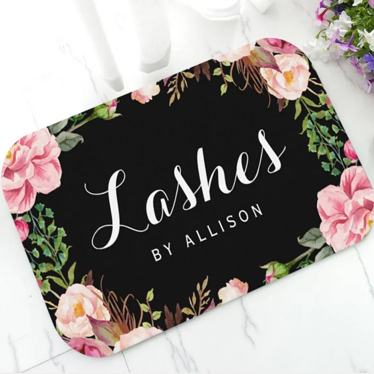 Modern Lashes Nails Makeup Artist Personalized Floor Door Mat Girly Floral Wrap Custom Beauty Salon Doormat Rug Carpet for Entry
Modern Lashes Nails Makeup Artist Personalized Floor Door Mat Girly Floral Wrap Custom Beauty Salon Doormat Rug Carpet for Entry