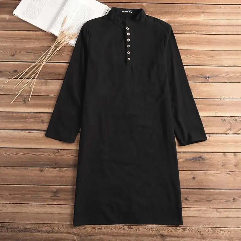 Muslim Men Casual Shirt Cotton Long Sleeve Stand Collar Shirts Vintage Long Tops Indian Clothes Pakistani Ropa S-5XL
Muslim Men Casual Shirt Cotton Long Sleeve Stand Collar Shirts Vintage Long Tops Indian Clothes Pakistani Ropa S-5XL