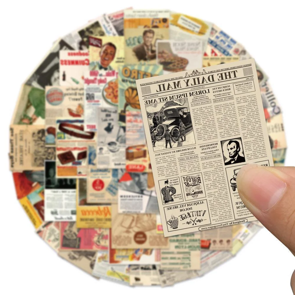 10/30/50 New Retro Magazines Newspaper Stickers Luggage Graffiti Decoration Waterproof Stickers Wholesale
10/30/50 New Retro Magazines Newspaper Stickers Luggage Graffiti Decoration Waterproof Stickers Wholesale