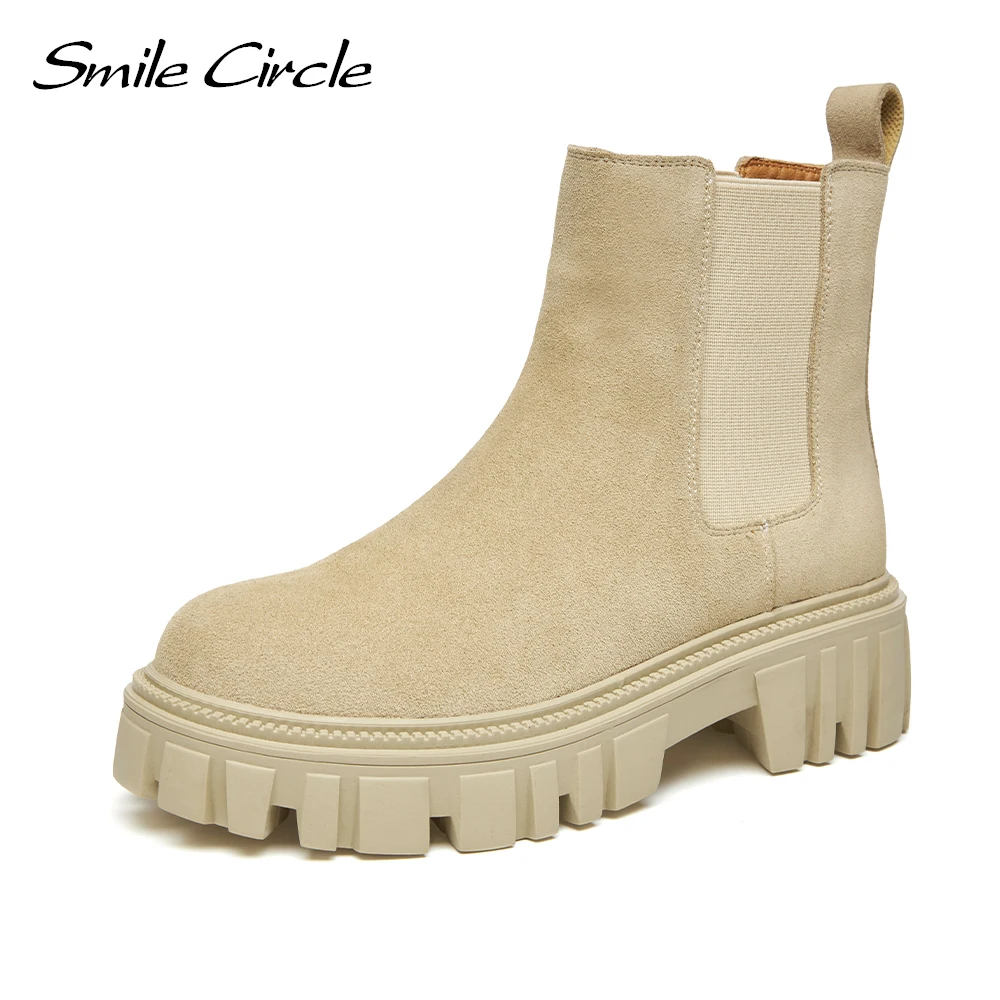 Smile Circle Chelsea Boots Women Suede Leather Ankle Boots Autumn Platform Boots Fashion Keep Warm Booties femme
Smile Circle Chelsea Boots Women Suede Leather Ankle Boots Autumn Platform Boots Fashion Keep Warm Booties femme