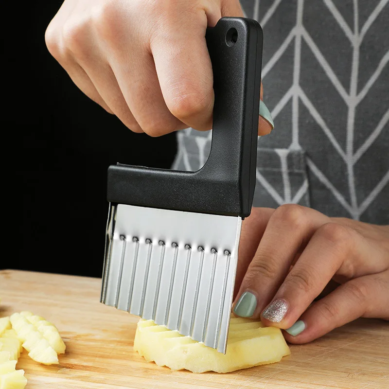Potato Chips Wavy Cutter Stainless Steel Potatoes Household Fancy Chopping Knife French Fries Kitchen Gadgets
Potato Chips Wavy Cutter Stainless Steel Potatoes Household Fancy Chopping Knife French Fries Kitchen Gadgets
