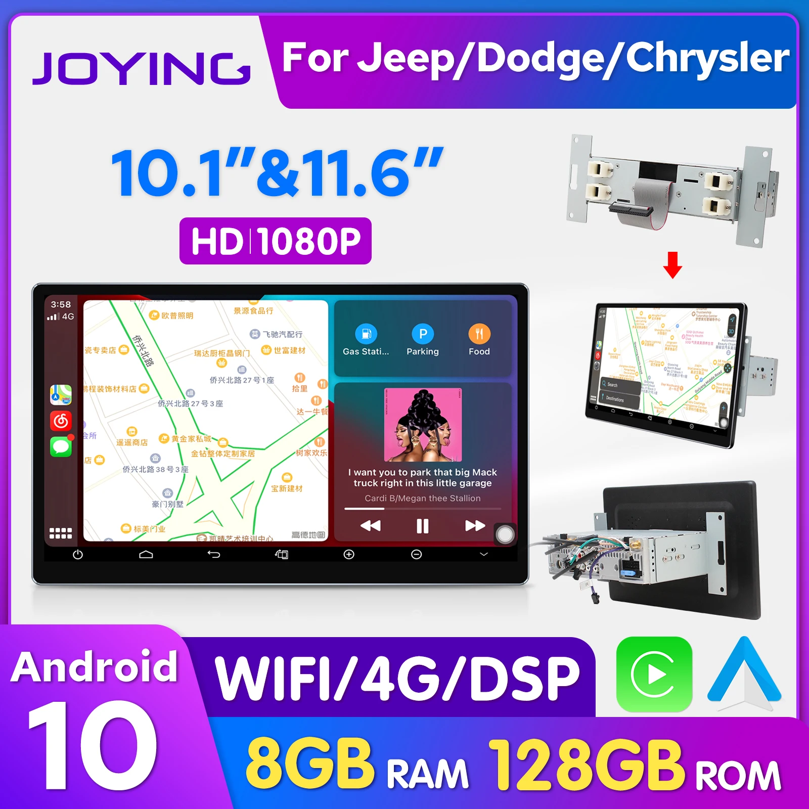 JOYING 11.6 inch Jeep/Dodge/Chrysler Autoradio Car Stereo Android 10.0 8G+128G Steering Wheel Reverse Camera Naviagtion Wrangler
JOYING 11.6 inch Jeep/Dodge/Chrysler Autoradio Car Stereo Android 10.0 8G+128G Steering Wheel Reverse Camera Naviagtion Wrangler