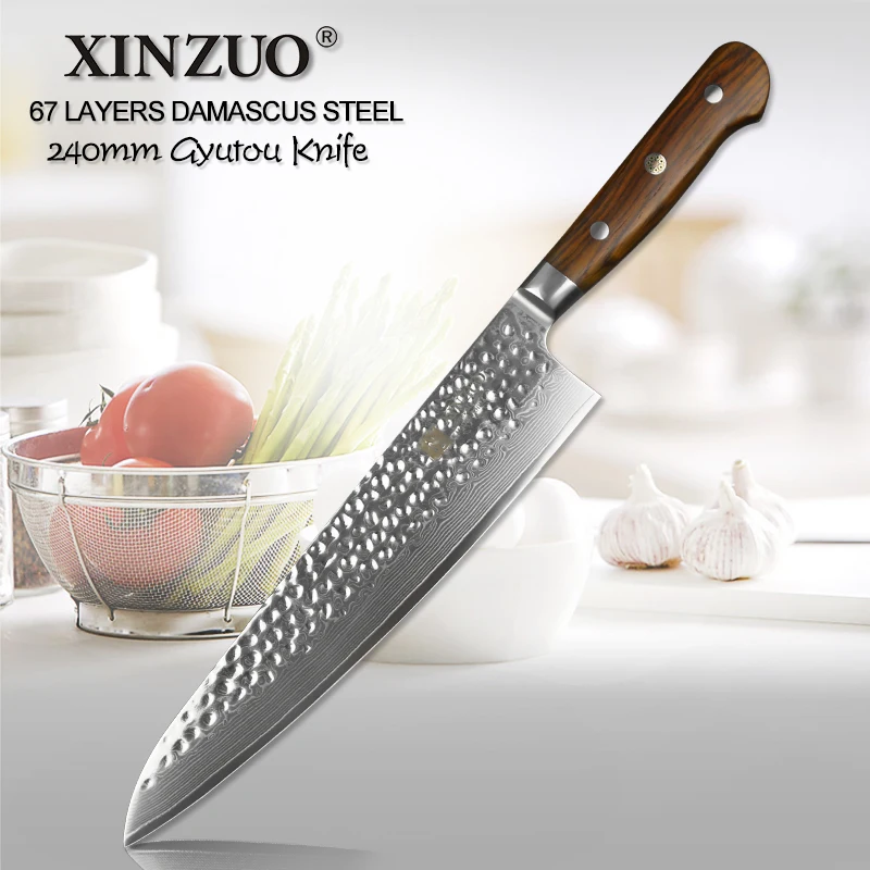 XINZUO 9.5'' Inches Chef Knife Janpanse 67 Layers Damascus Stainless Steel Professional Sharp Blade Knife Cooking Tool Gift
XINZUO 9.5'' Inches Chef Knife Janpanse 67 Layers Damascus Stainless Steel Professional Sharp Blade Knife Cooking Tool Gift