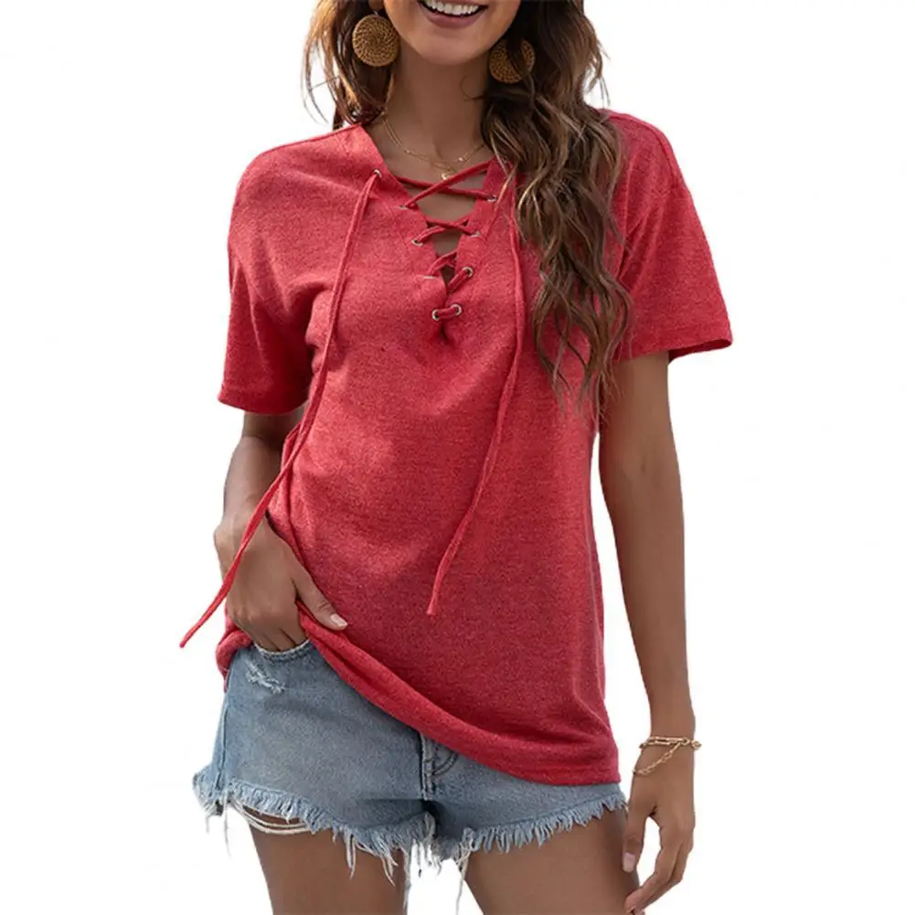 80%HOT Women T-shirt V Neck Comfortable to Wear Polyester Short Sleeve Tops Shirt Blouse for Summer
80%HOT Women T-shirt V Neck Comfortable to Wear Polyester Short Sleeve Tops Shirt Blouse for Summer