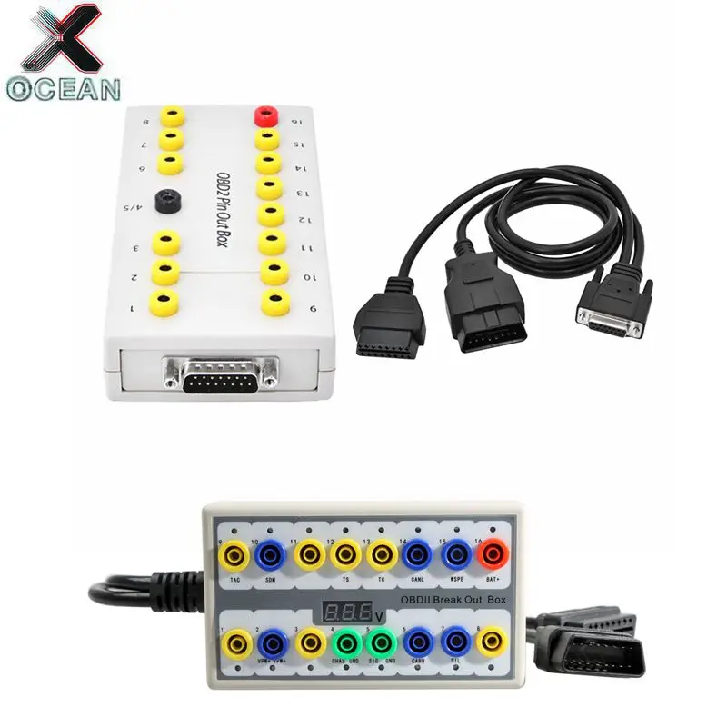 High quality Car OBD2 Breakout Box Car Protocol test box Protocol Detector with Pin out box car accessory tool free ship
High quality Car OBD2 Breakout Box Car Protocol test box Protocol Detector with Pin out box car accessory tool free ship