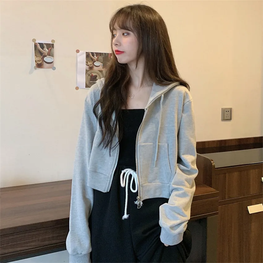 Harajuku Crop Top Zipper Jacket Hoodies Women Sudaderas With Hooded Autumn Winter Coat Outwear High Street Cardigan Ropa Mujer
Harajuku Crop Top Zipper Jacket Hoodies Women Sudaderas With Hooded Autumn Winter Coat Outwear High Street Cardigan Ropa Mujer