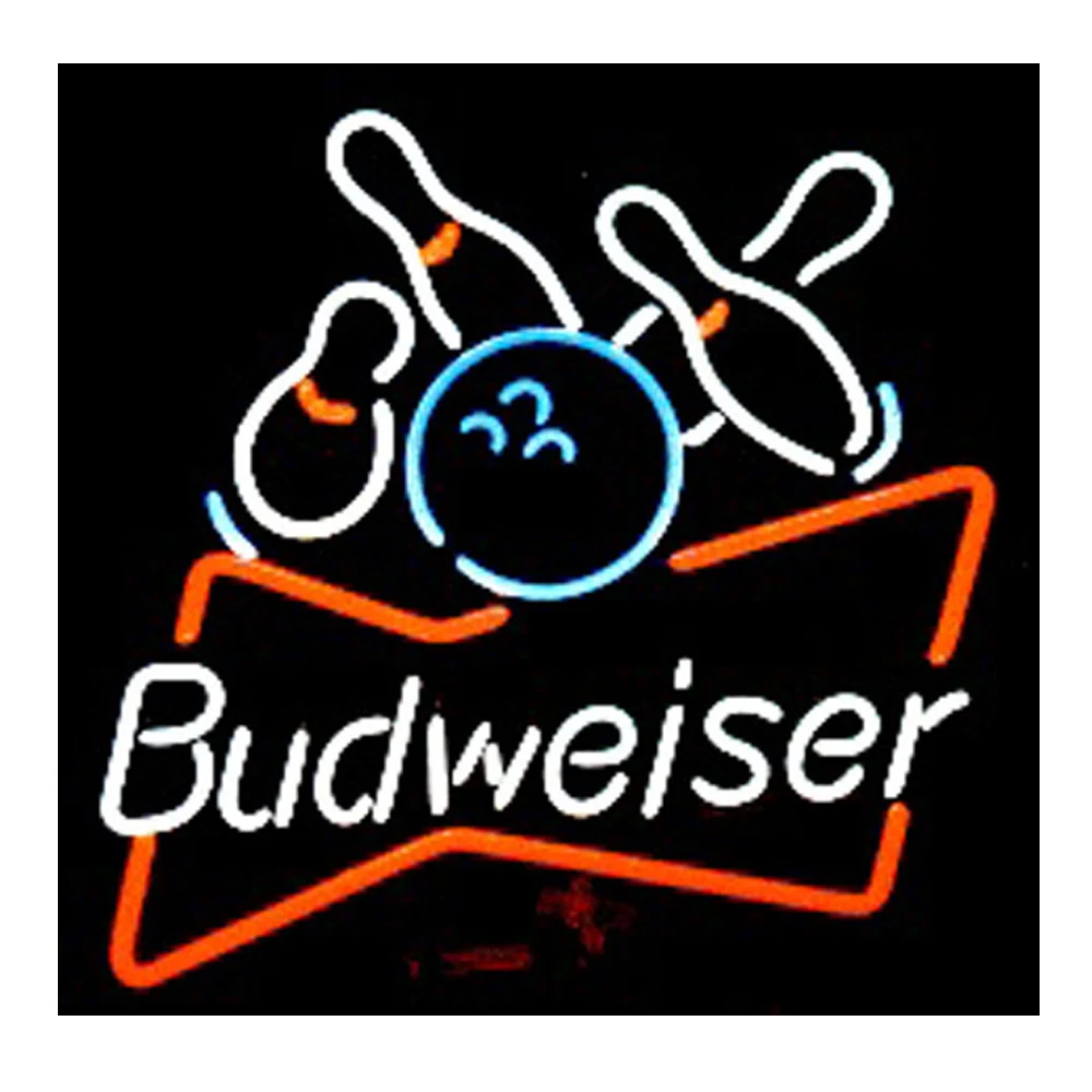 Шар для боулинга Budweiser ручная работа Настоящая стеклянная трубка пивной бар
