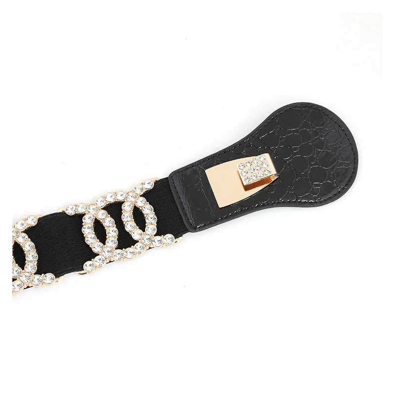 High Quality Rhinestone Wide Belt Ladies Elastic Waist Crystal Decoration Fashion Wild Female Waistband Women's Belt Office 365
High Quality Rhinestone Wide Belt Ladies Elastic Waist Crystal Decoration Fashion Wild Female Waistband Women's Belt Office 365