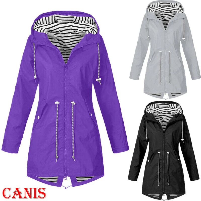 2019 Fashion Women's Lady Long Sleeve Hooded Wind Coat Ladies Outdoor Waterproof Rain Coat Fashion Women Hooded Trench Coat
2019 Fashion Women's Lady Long Sleeve Hooded Wind Coat Ladies Outdoor Waterproof Rain Coat Fashion Women Hooded Trench Coat
