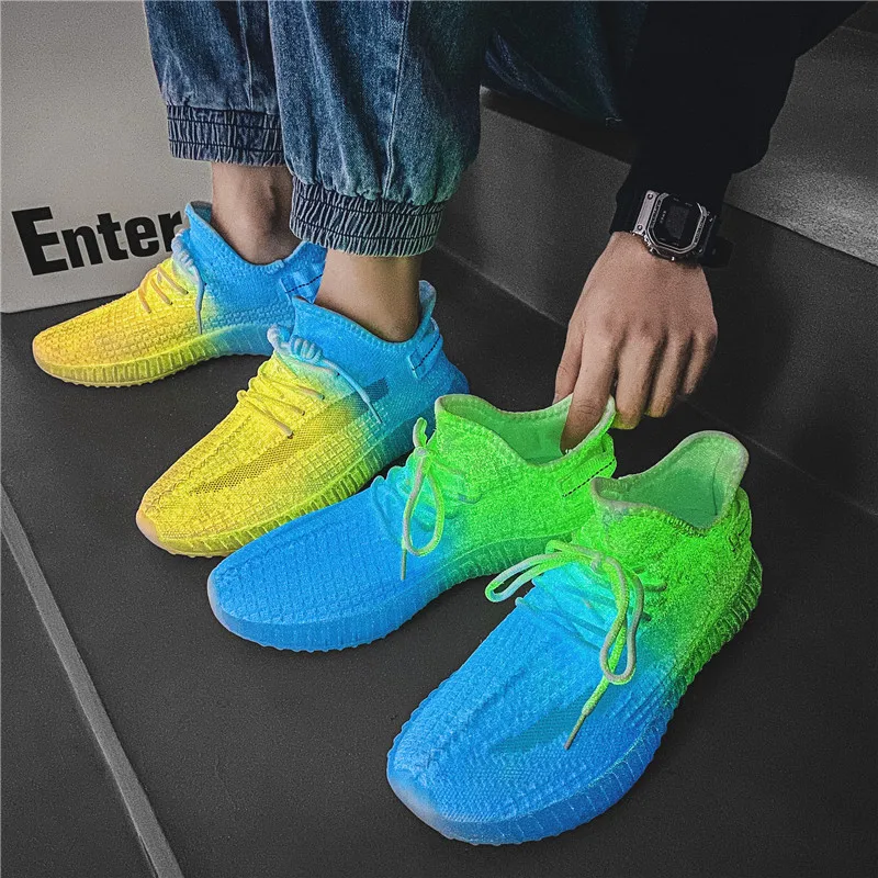New men's casual coconut shoes, cool outdoor fitness flying knit running shoes, fashionable sports light luminous men's shoes
New men's casual coconut shoes, cool outdoor fitness flying knit running shoes, fashionable sports light luminous men's shoes