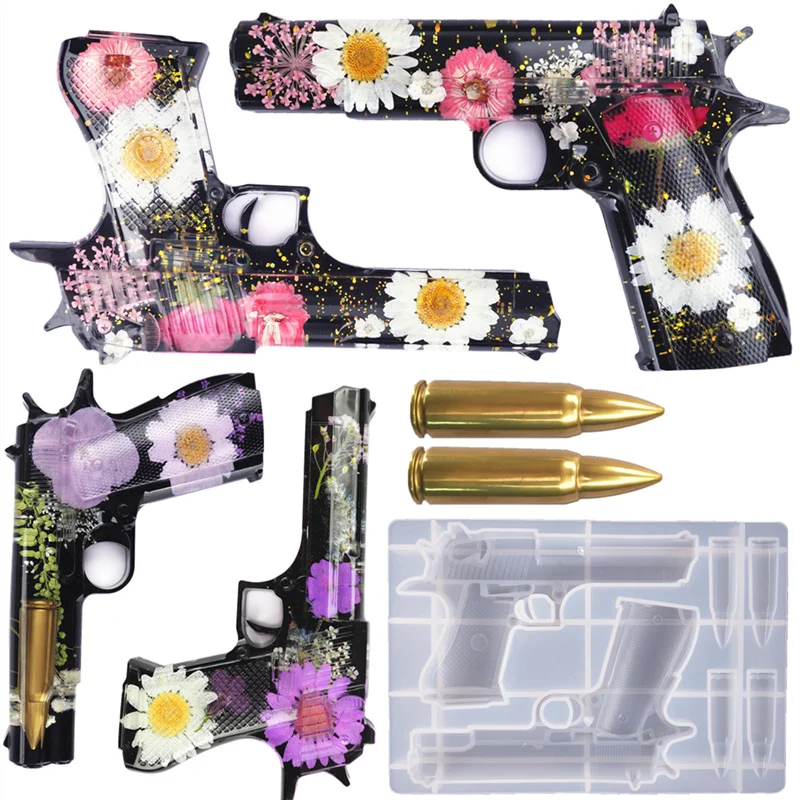 Pistol Modeling Silicone Mold DIY Epoxy Resin Bullet Pistol Desktop Decoration Crafts Ornaments Game Pistol Bullet Silicone Mold
Pistol Modeling Silicone Mold DIY Epoxy Resin Bullet Pistol Desktop Decoration Crafts Ornaments Game Pistol Bullet Silicone Mold