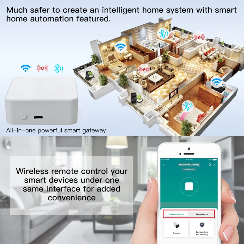 2021 WiFi+Bluetooth+Zigbee TUYA Multi-mode Gateway Smart Home Control Communication Gateway App Smart Life Alexa Google Home
2021 WiFi+Bluetooth+Zigbee TUYA Multi-mode Gateway Smart Home Control Communication Gateway App Smart Life Alexa Google Home