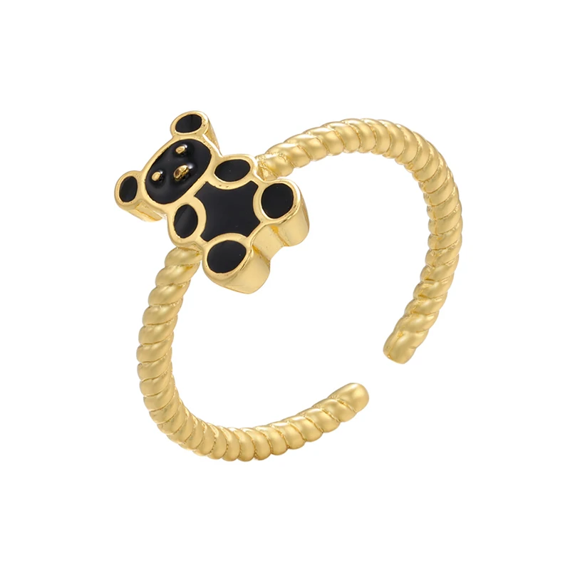 QMHJE Bear Enamel Ring for Women Cute Candy Trendy Jewelry Female Wedding Engagement Lover Gift Gold Color Lady Kids boho Black 
QMHJE Bear Enamel Ring for Women Cute Candy Trendy Jewelry Female Wedding Engagement Lover Gift Gold Color Lady Kids boho Black