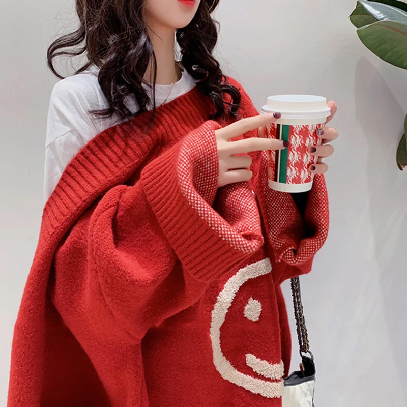 Korean Style Women's Autumn Spring Sweaters Oversized Printing Female Knitted Outwear Single Breasted Loose Casual Cardigans
Korean Style Women's Autumn Spring Sweaters Oversized Printing Female Knitted Outwear Single Breasted Loose Casual Cardigans