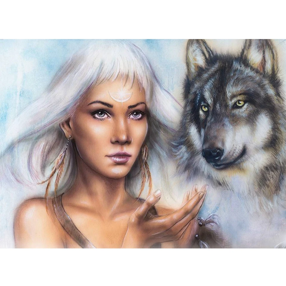 5D DIY Diamond Painting Animal Rhinestone Art Picture Of Beauty And Wolf Full Diamond Embroidery Mosaic Gift Home Decoration Kit
5D DIY Diamond Painting Animal Rhinestone Art Picture Of Beauty And Wolf Full Diamond Embroidery Mosaic Gift Home Decoration Kit