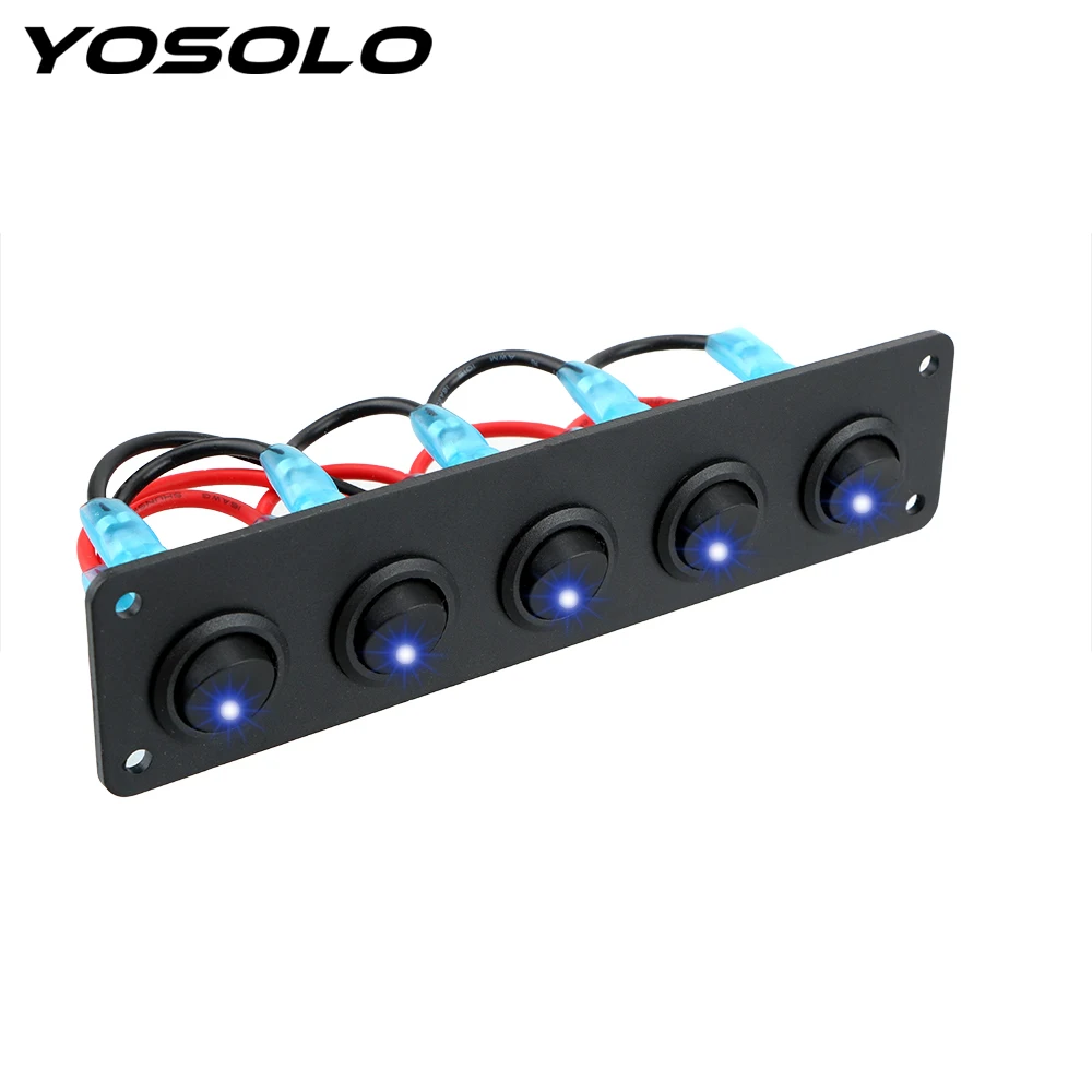YOSOLO Waterproof 12-24V 5 Gang Round Dash Rocker Toggle Switch Panel LED For RV Boat Yacht Marine Car Marine Interior Parts
YOSOLO Waterproof 12-24V 5 Gang Round Dash Rocker Toggle Switch Panel LED For RV Boat Yacht Marine Car Marine Interior Parts