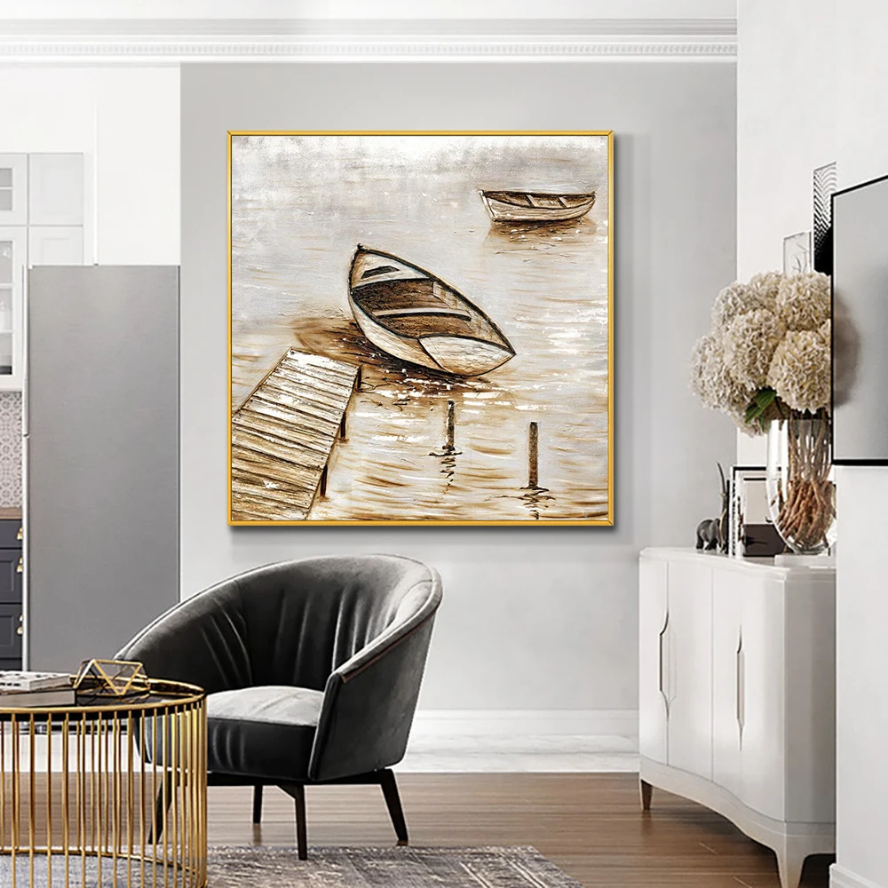 Abstract Boat On The River Oil Painting On Canvas 100% Hand Painted Modern Landscape Wall Art For Bedroom Home Decoration
Abstract Boat On The River Oil Painting On Canvas 100% Hand Painted Modern Landscape Wall Art For Bedroom Home Decoration