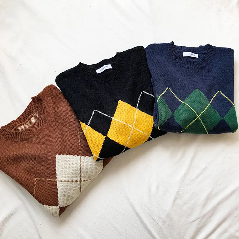 2020 Retro Harbor Style Women Rhombus Loose Knitted Vest College Style Female Pullover Loose Clothes Ladies Office Jacket
2020 Retro Harbor Style Women Rhombus Loose Knitted Vest College Style Female Pullover Loose Clothes Ladies Office Jacket