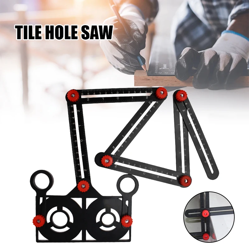 Multi Angle Measuring Ruler 6-fold Ceramic Tile Hole Drill Guide Tool Universal Locator Angle Finder Measurement Tool I88
Multi Angle Measuring Ruler 6-fold Ceramic Tile Hole Drill Guide Tool Universal Locator Angle Finder Measurement Tool I88
