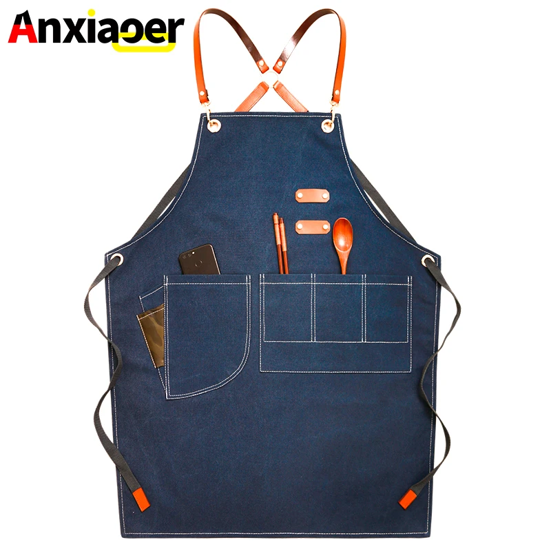Apron denim Chinese restaurant with the same Korean version of the tea shop men and women haircut personality overalls floral
Apron denim Chinese restaurant with the same Korean version of the tea shop men and women haircut personality overalls floral
