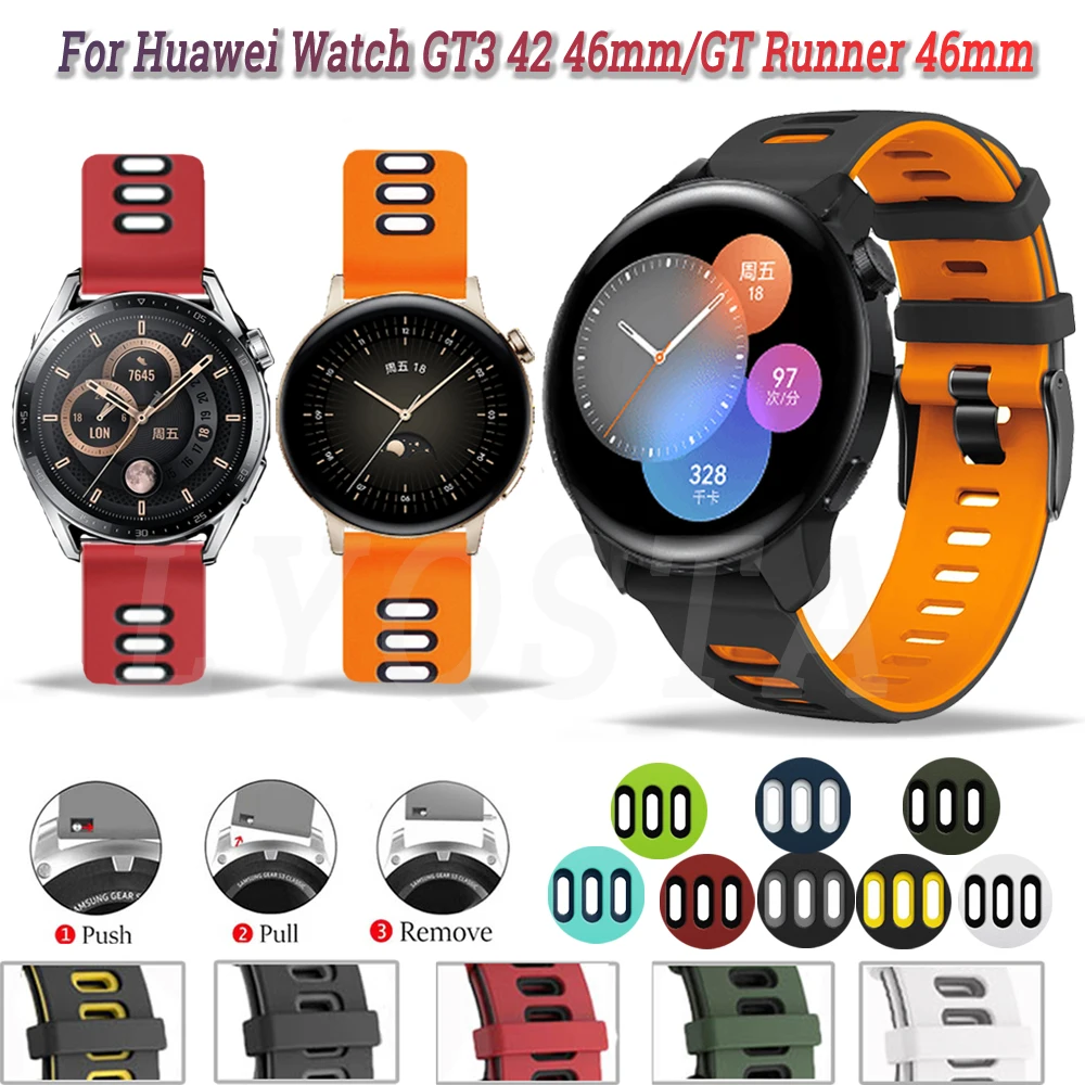 Ремешок силиконовый для Huawei Watch GT 3 42 мм 46 мм/GT Runner 46 мм, спортивный браслет для наручных часов 20 22 мм
Ремешок силиконовый для Huawei Watch GT 3 42 мм 46 мм/GT Runner 46 мм, спортивный браслет для наручных часов 20 22 мм