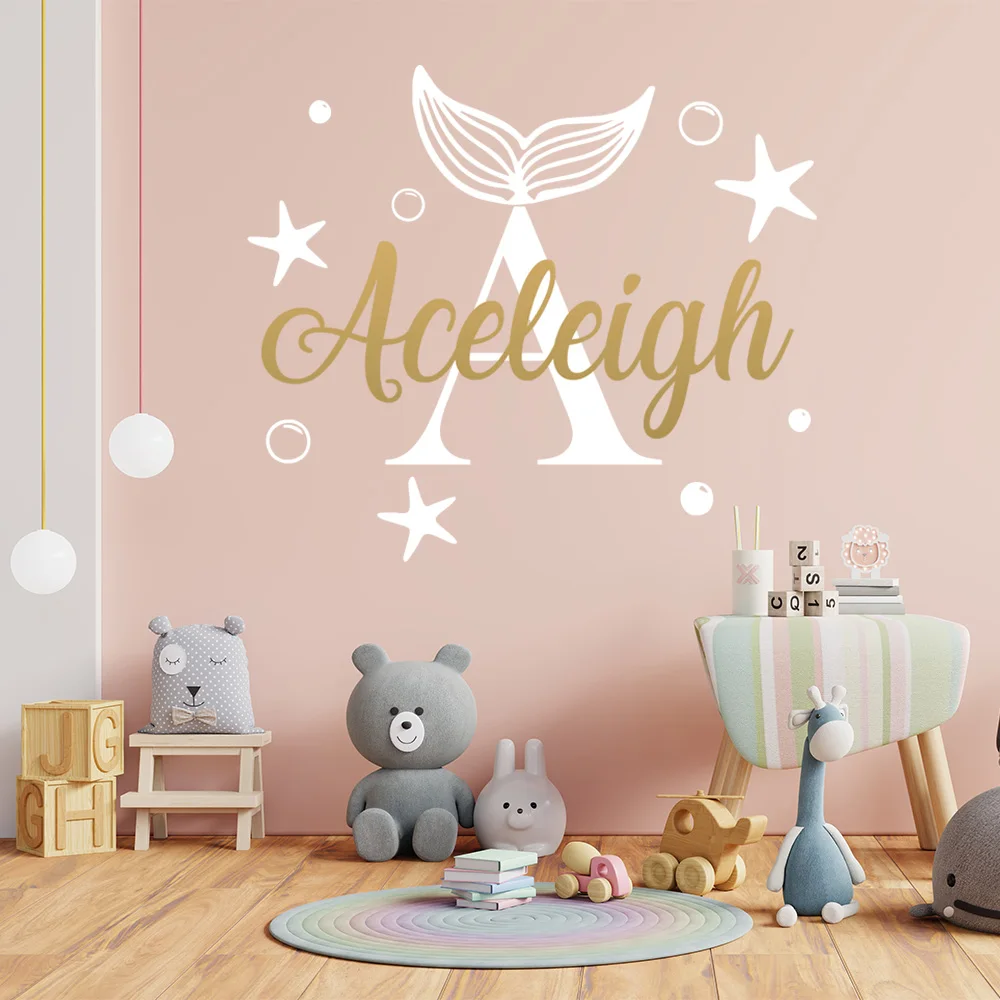Personalized Custom Name Mermaid Wall Sticker Art Decals For Kids Names Babys Room Decoration Decor Vinyl Stickers Wallpaper
Personalized Custom Name Mermaid Wall Sticker Art Decals For Kids Names Babys Room Decoration Decor Vinyl Stickers Wallpaper