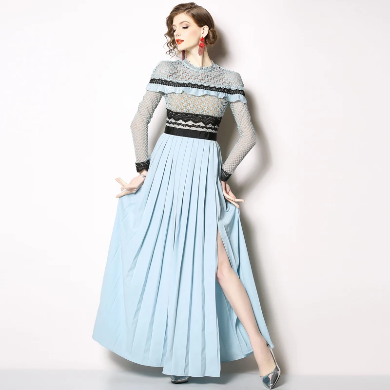 2020 Self-Portrait Runway Pleated Long Dress Women Lace Flower Crochet Ruffles Patchwork Hollow Out High Split Maxi Party Dress
2020 Self-Portrait Runway Pleated Long Dress Women Lace Flower Crochet Ruffles Patchwork Hollow Out High Split Maxi Party Dress