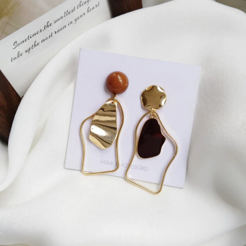 Simple Irregular Geometry Asymmetric Earrings Party Jewelry Exquisite Gift
