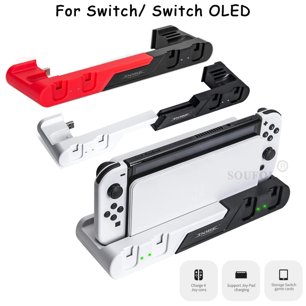 Док-станция для Nintendo Switch / Switch OLED с 2 слотами для игровых карт и 4 джойстиками Joy-Con
Док-станция для Nintendo Switch / Switch OLED с 2 слотами для игровых карт и 4 джойстиками Joy-Con