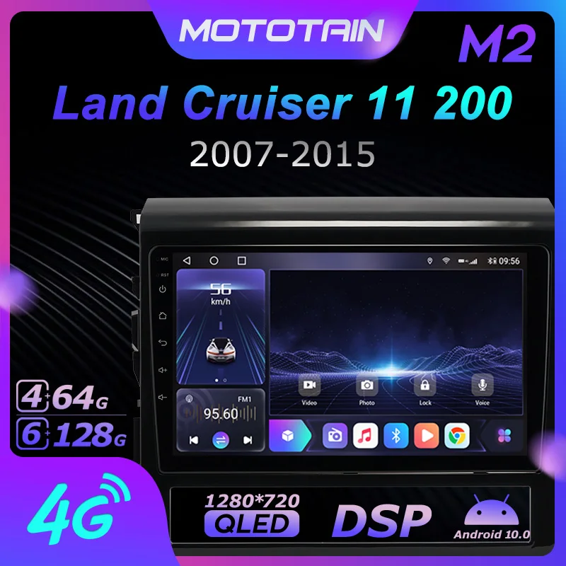 Android 10.0 6G+128G Car Radio Stereo for Toyota Land Cruiser 11 200 2007 - 2015 Auto Audio GPS 4G LTE System head unit 1280*720
Android 10.0 6G+128G Car Radio Stereo for Toyota Land Cruiser 11 200 2007 - 2015 Auto Audio GPS 4G LTE System head unit 1280*720