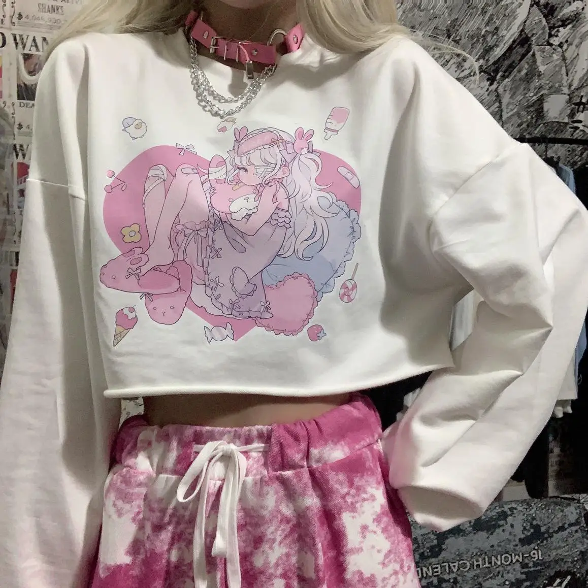 Harajuku Kawaii Cute Cartoon Anime Girl Printed T-Shirt Long Sleeve White Tshirts Women Sweet Tops Loose Pullovers Woman Clothes
Harajuku Kawaii Cute Cartoon Anime Girl Printed T-Shirt Long Sleeve White Tshirts Women Sweet Tops Loose Pullovers Woman Clothes
